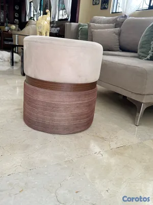 muebles y colchones - Sofá esquinero  gris con taburete y cojines 5