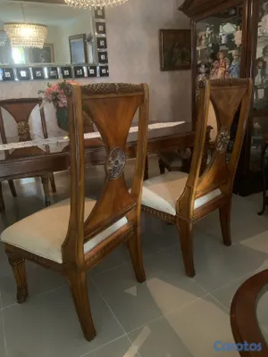 muebles y colchones - Juego de comedor clásico de 6 sillas 3