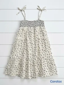 Vestido blanco con flores azules GAP