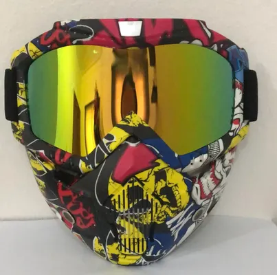 Artículos Deportivos - Mascara Protección Motor Motocross Bicicleta Bici Lentes Buggies Careta Casco 7