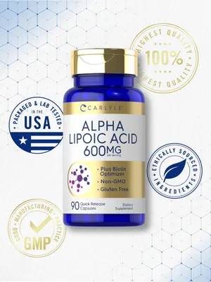 Salud y Equipamiento Médico - Acido Alfa Lipoico 600 Mg 90 Cap Carlyle 5