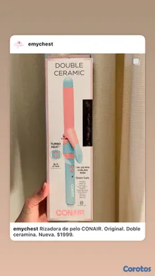 salud y belleza - Rizador de pelo de doble ceramina CONAIR, no queda el pelo.  5