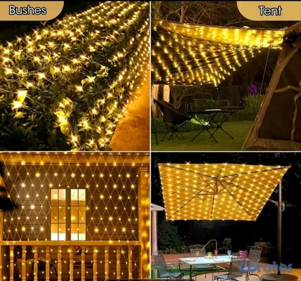 decoración y accesorios - Malla de Luces Navideña 3 Metros por 2 Metros, multicolor , amarillo cálido y bl 3