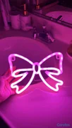 decoración y accesorios - Moño rosado de luz LED