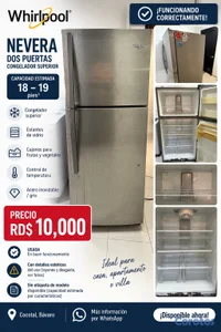 Nevera Whirlpool de 2 Puertas con Congelador Super