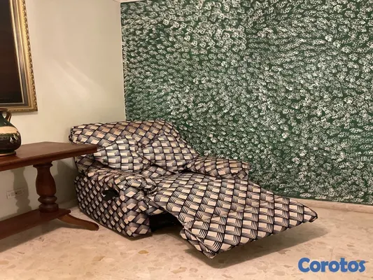 muebles y colchones - Sillón en tela con estampado blanco con negro 4