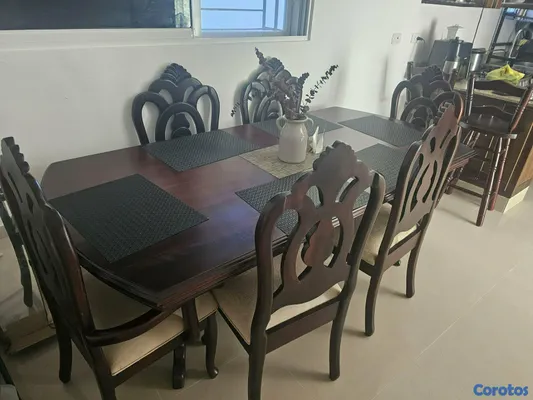 decoración y accesorios - Comedor de caoba de 6 sillas 3