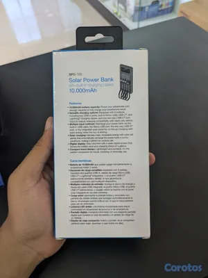accesorios para electronica - Power Bank Solar Xtech XPB-100 de 10,000mAh con Cables Integrados 2