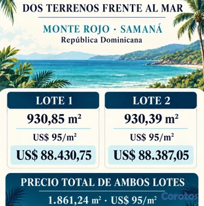DOS TERRENOS EN VENTA CON VISTA AL MAR