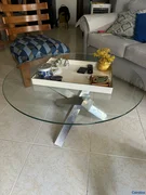 muebles y colchones - Vendo mesa con tope de cristal 
