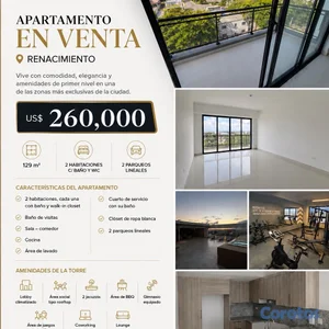 Apartamento de oportunidad en venta  torre nueva en Renacimiento 