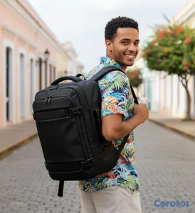 Mochila expandible multifuncional con compartimento para laptop y ropa