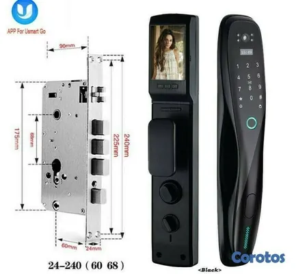 otros electronicos - Cerradura inteligente wifi para puertas con camara y timbre  3