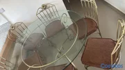 muebles y colchones - Elegante Juego de Comedor Dorado de 6 Sillas en Hi
