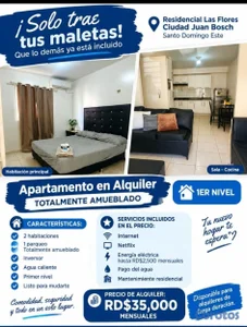 Alquiler de apartamento amueblado ciudad juan bosch 