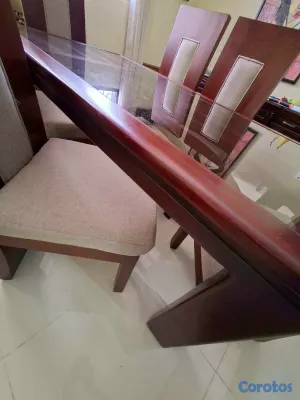 muebles y colchones - 🪑 COMEDOR 100% CAOBA – 6 SILLAS RD$60,000 Hermoso  2