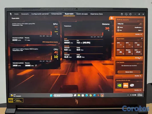 computadoras y laptops - Laptop Gamer Acer Nitro V16 RTX 5050 8GB / Ryzen 7 / 16GB DDR5 / 180Hz 5