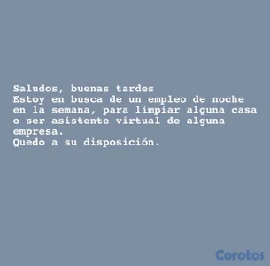 busco empleo nocturno 
