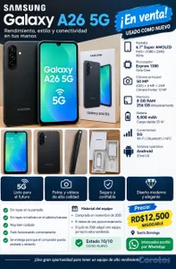 Samsung A26 5G 256g pantalla 6.7 pulgadas 
