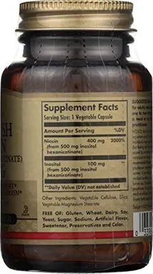 Salud y Equipamiento Médico - Niacina Sin Enjuague 500 Mg Solgar 50 Vcaps 4