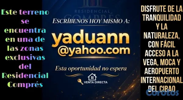 solares y terrenos - VENDO SOLARES en Residencial Comprés,La Vega RD 5