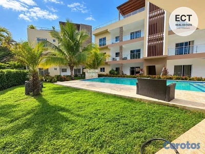 Apartamento 2 hab. con jardín en Playa Bonita, Las Terrenas — amueblado