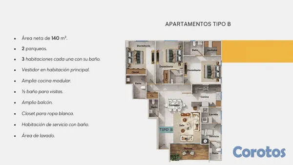 Proyectos - Apartamento en Venta - Unidad 3B - Mirador Sur  6