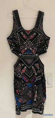 ropa para mujer - Vestido corto de nina con piedras de colores 3