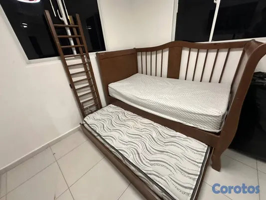 muebles y colchones - Cama cuna doble twin con colchones 4