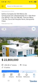 apartamentos - Edificio Completo De 3 apartamentos de 187m2 cada uno