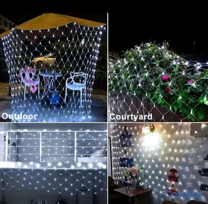 decoración y accesorios - Malla de Luces Navideña 3 Metros por 2 Metros, multicolor , amarillo cálido y bl 2