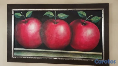 CUADRO ORIGINAL BODEGÓN DE TRES MANZANAS 