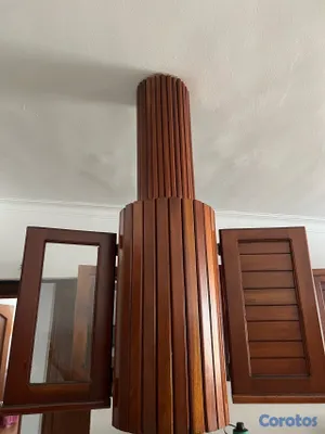 muebles y colchones - vitrina/gabinete aéreo de caoba con puertas de cristal, como nuevo  5