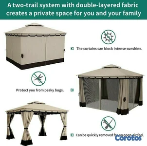   ESPECIAL DE ESTE DIA  ESTE Outdoor Patio Double Fabric Canopy Gazebo rd 36300 