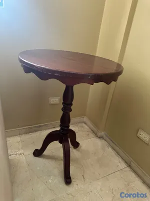decoración y accesorios - Mesita auxiliar clásica de madera con pedestal 2