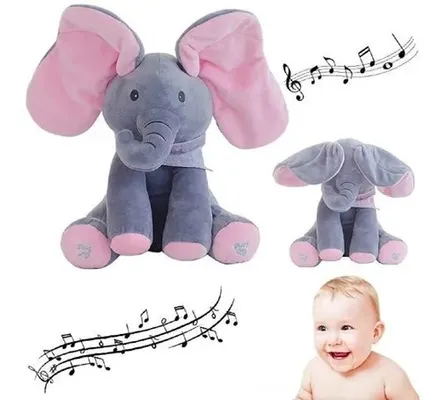 juguetes - Elefante animado de peluche interactivo Canta y Mueve juguete regalo bebe niño 4