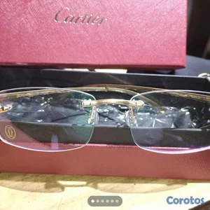 Monturas doradas sin aro en titanio - con caja y e