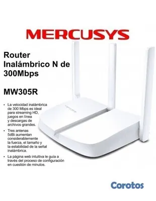 accesorios para electronica - ROUTER WIRELESS TP-LINK MERCUSYS MW305R N300, 2.4GHZ/300MBPS, 1 PUERTO WAN 10/10 2