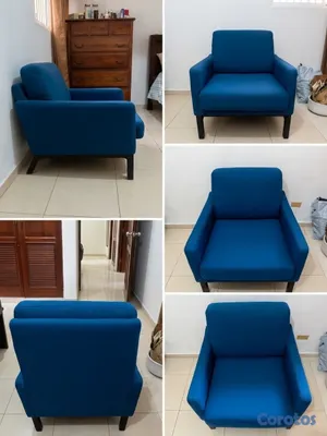 muebles y colchones - Sillón individual azul moderno 💙
 5