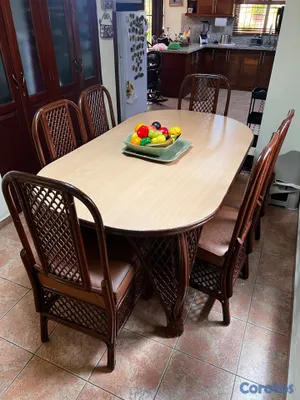 muebles y colchones - Juego de sala+comedor en mimbre natural 2