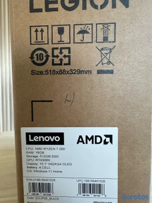 computadoras y laptops - Lenovo Legion 5 15.1" OLED 165Hz AMD Ryzen 7 260 16GB RAM 512GB SSD RTX 5060 8GB 2