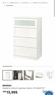 muebles y colchones - Gavetero vertical blanco (usado) 5