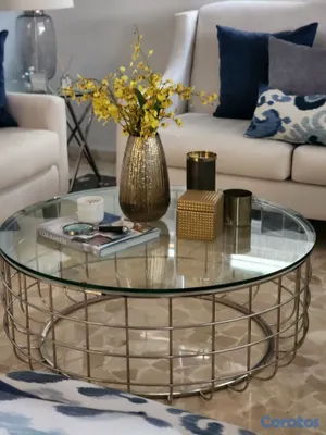 muebles y colchones - Mesa de centro redonda usado 4