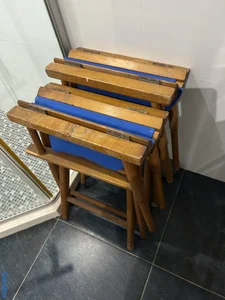 Sillas Plegables de madera con descansa brazos 