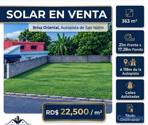 solares y terrenos - Vendo 363 metros con 21 metros de frente x 17 metr 8