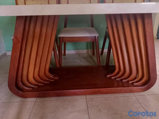 muebles y colchones - Hermoso juego de comedor de seis sillas. 2