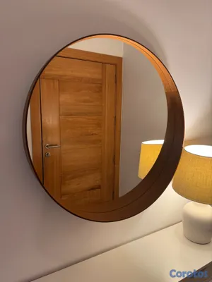 muebles y colchones - Espejo redondo IKEA STOCKHOLM, chapa de nogal, 80  3