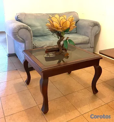decoración y accesorios - Mesita en caoba y cristal 2