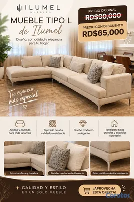 muebles y colchones - Vendo Mueble en L de Ilumel + Alfombra 2