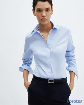 ropa para mujer - Camisa de algodón entallada